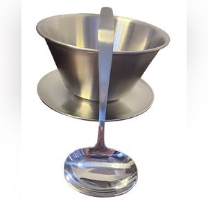 Leonard Vintage Stainless‎ Steel Gravy Bowl with Ladle in Original Box
